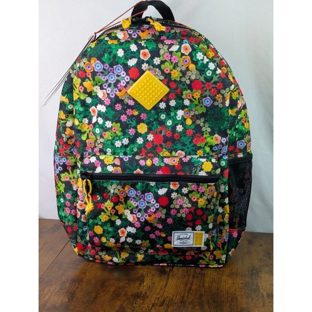 LEGO Herschel Heritage Youth Backpack Scavenger Hunt Meadow Floral NWT